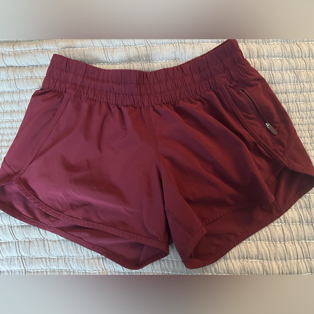 Lululemon Athletica Red Athletic Shorts with Elastic Waistband
